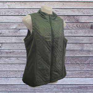 Exertek - Women's Vest Small Green Quilted Zip-up Lightweight
